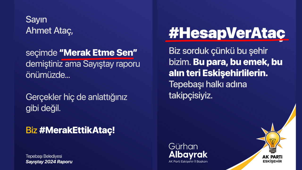 Başkan Albayrak: Sayıştay Belgeleri Ortada, Biz Merak Ettik Ataç’ı