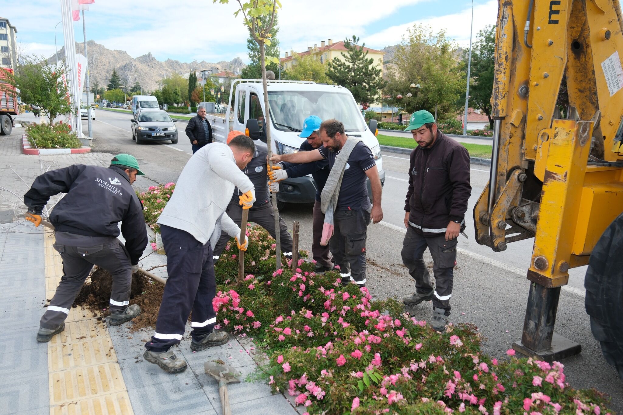 Sivrihisar’da Yeşil Alanlarda Bakım ve Fidan Dikimi