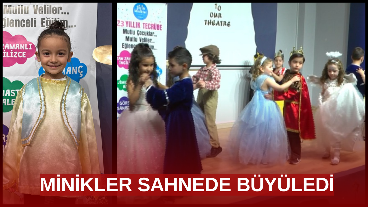 Minikler tiyatro oyunlarını İngilizce sergiledi