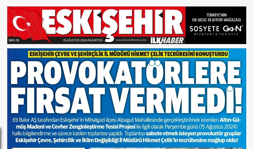 Eskişehir İlk Haber'in yeni sayısı yayımlandı