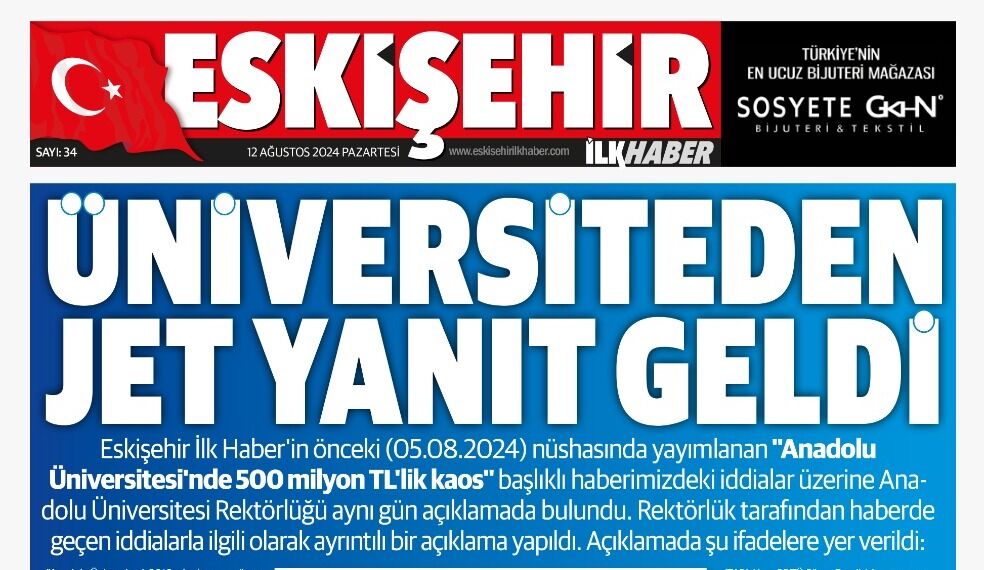 Eskişehir İlk Haber'in yeni sayısı yayımlandı