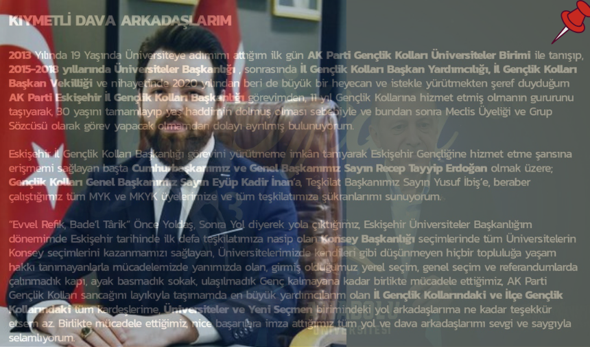 Altınkaynak'ın veda mesajı