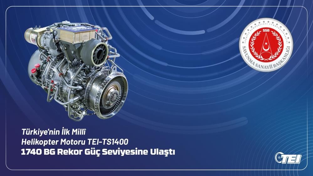 İlk milli helikopter motorumuz rekor güç seviyesine ulaştı
