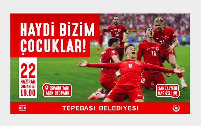 Açık havada milli maç heyecanı