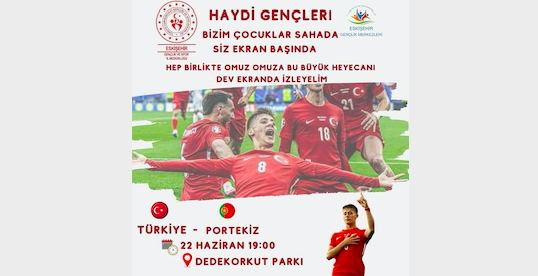 Milli maçın izlenmesi için  dev ekran kurulacak