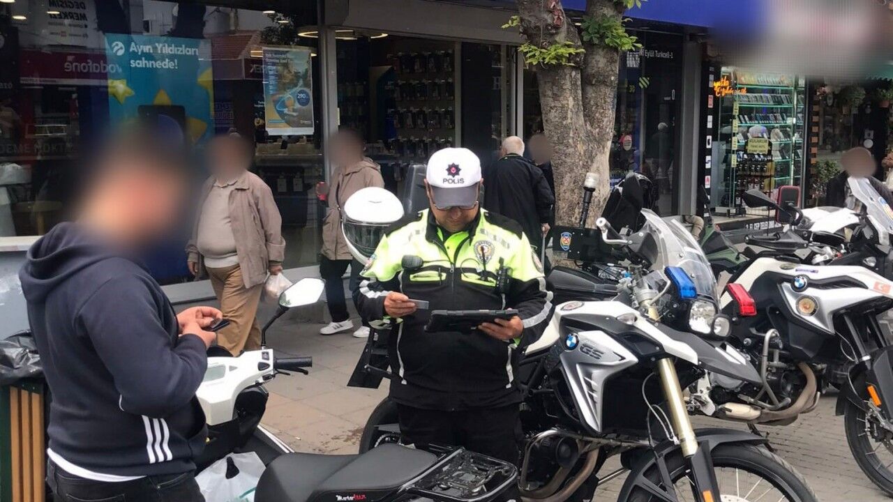 Yaya yollarında kullanılan 103 motosiklete ceza kesildi
