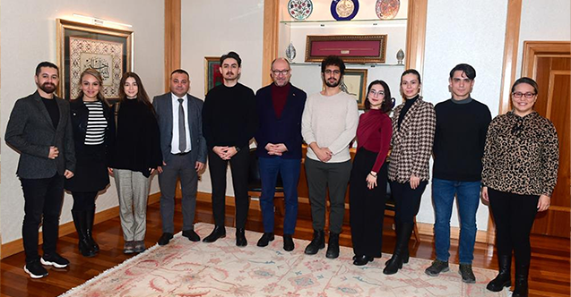 ES-AB’dan Rektör Erdal’a ziyarette bilgi paylaşımı yapıldı