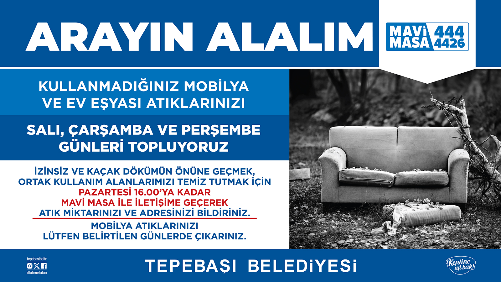 MOBİLYA ATIKLARI - MAVİ MASA-YATAY MOBİLYA ATIKLARI - MAVİ MASA-YATAY