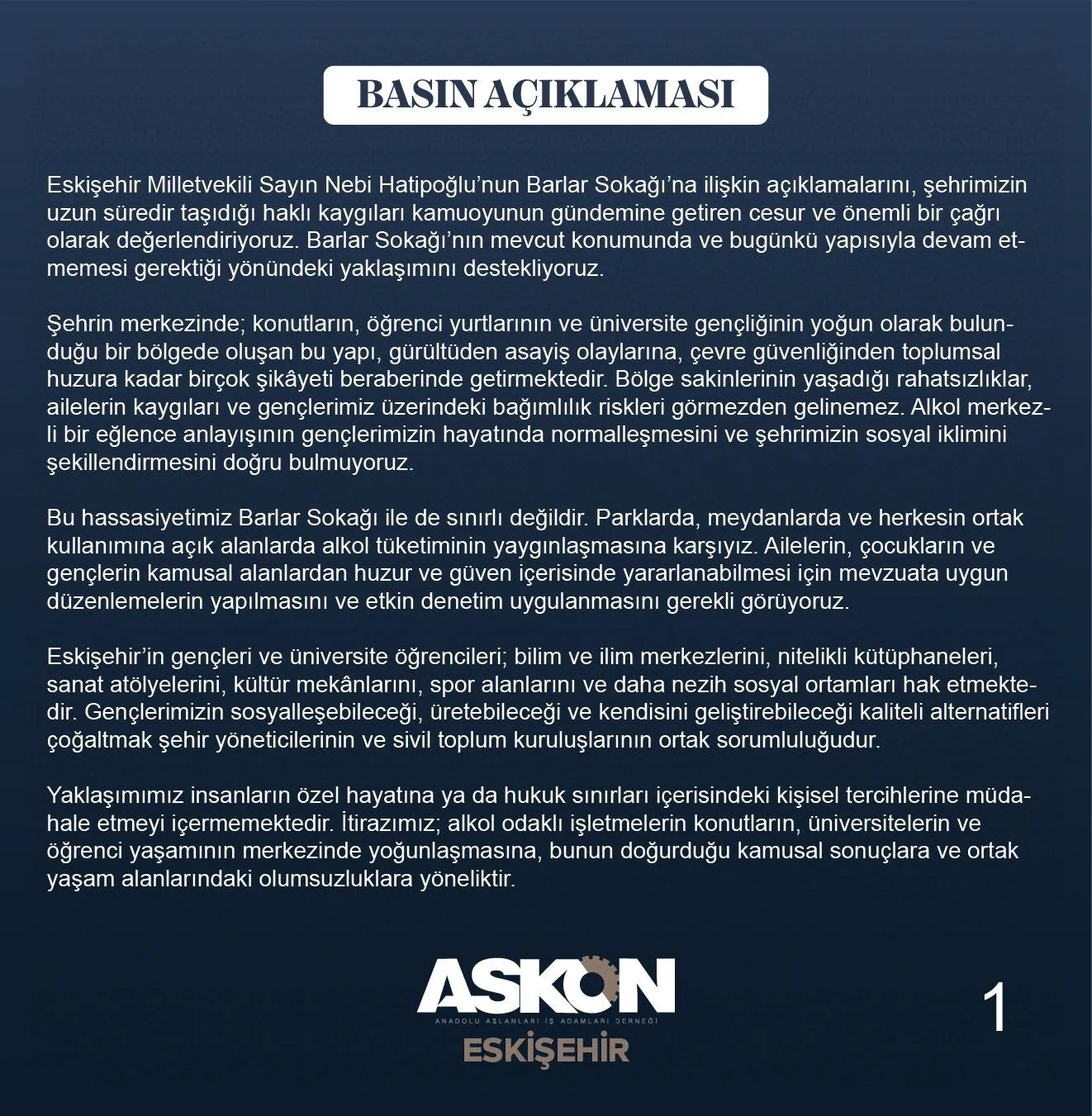 Barlar Sokağı İçin ASKON’dan Dikkat Çeken Öneri (2) Barlar Sokağı İçin ASKON’dan Dikkat Çeken Öneri (2)