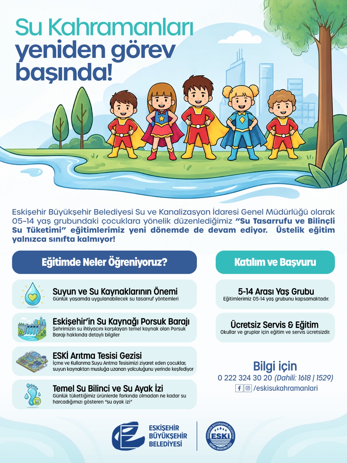 Eskişehir’de Çocuklar İçin “Su Kahramanları” Eğitimleri Yeniden Başladı (1) Eskişehir’de Çocuklar İçin “Su Kahramanları” Eğitimleri Yeniden Başladı (1)