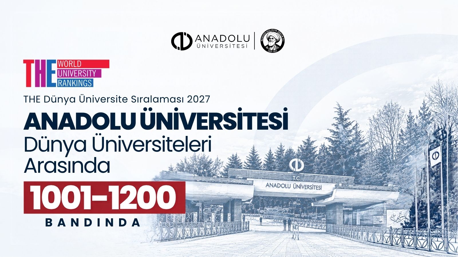 Anadolu Üniversitesi Times Higher Education 2027 Dünya Üniversite Sıralamalarında Konumunu Korudu