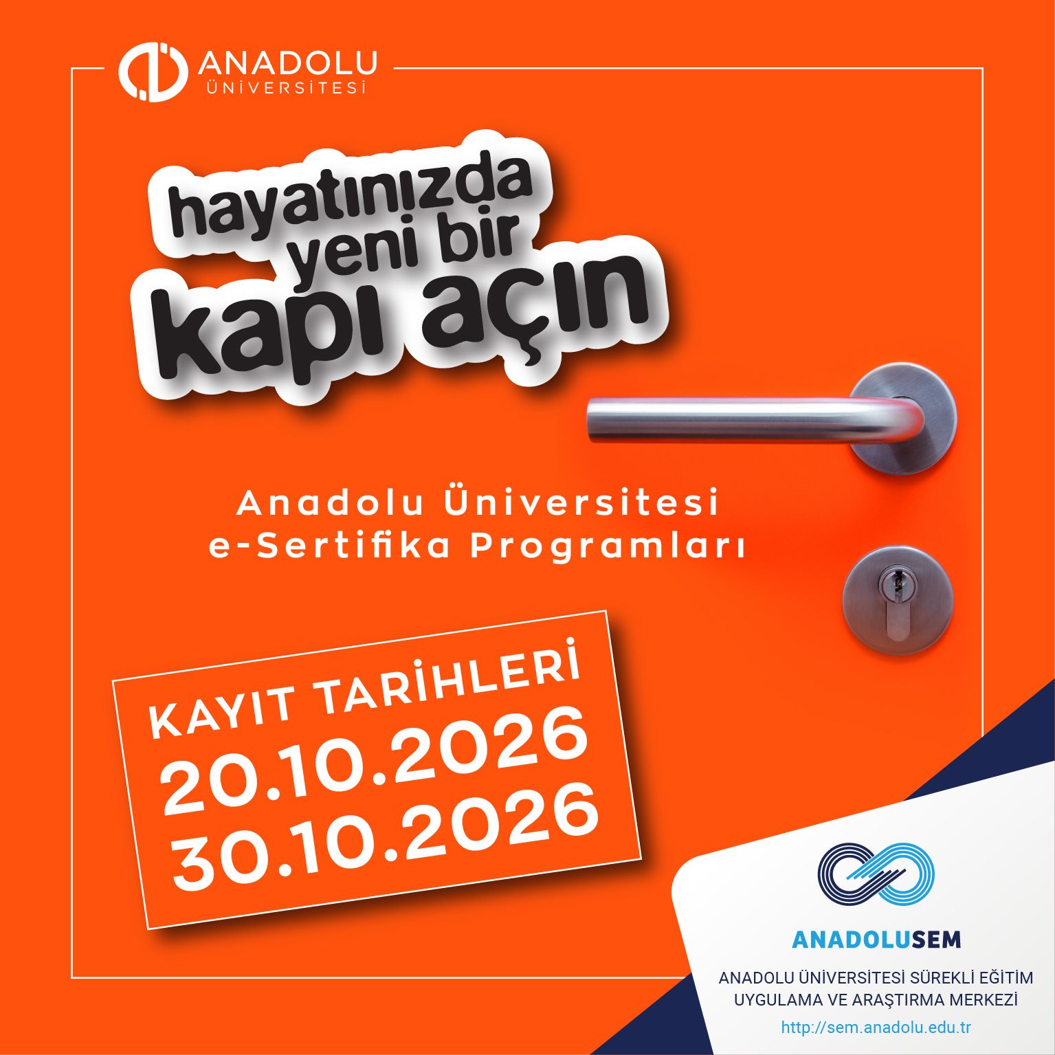 Anadolu Üniversitesinde e-Sertifika Programı Başvuruları Başladı
