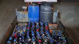 Kütahya’da 960 litre kaçak şarap ele geçirildi