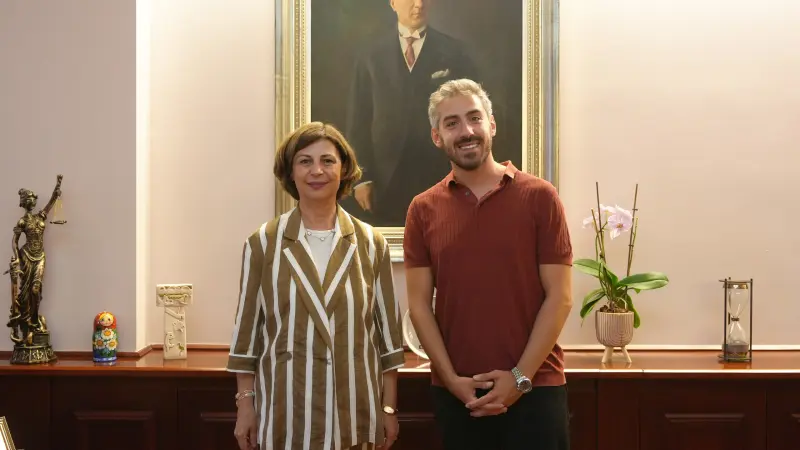 Başkan Ünlüce Berchem Belediye Başkanı Öztürk'ü Ağırladı